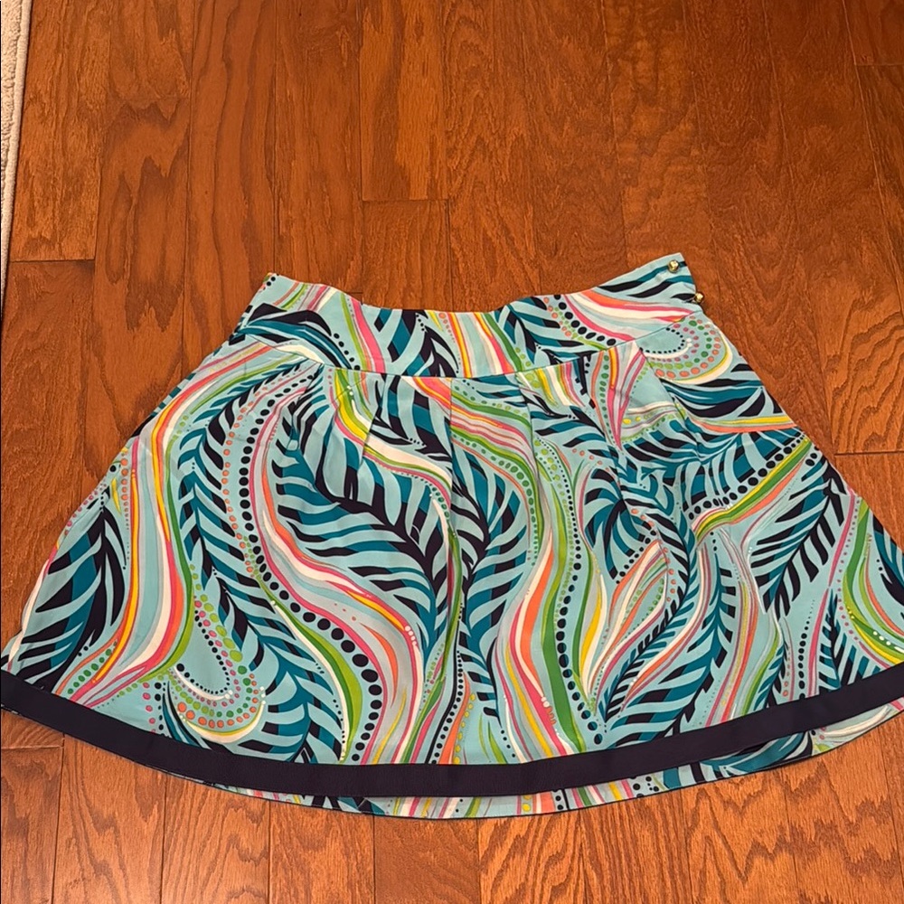 Lilly Pulitzer Colorful Patterned Women's Silk A-Line Skirt 2